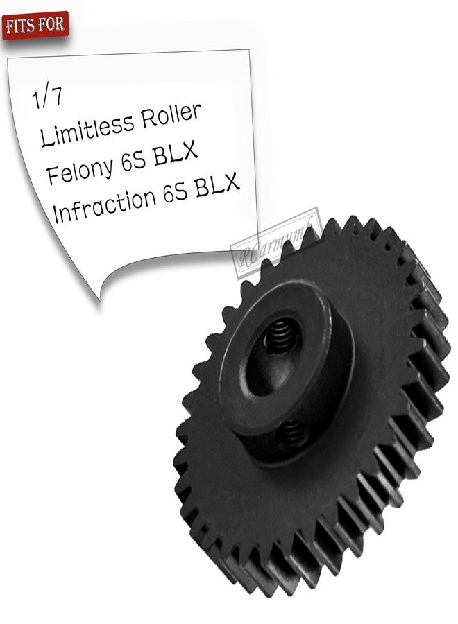 RCarmumb 34T Pinion Gear Upgrades Part for 1/7 Limitless Roller Felony Infraction 6S BLX RC Car,45# Steel 34T Gear Hops Up,Replace #ARA310944 - Image 2
